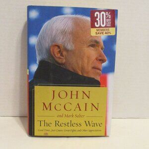 Senator John McCain Book Restless Wave Black White Reading Book Dust Cover